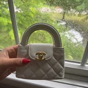 Chanel white nano Kelly